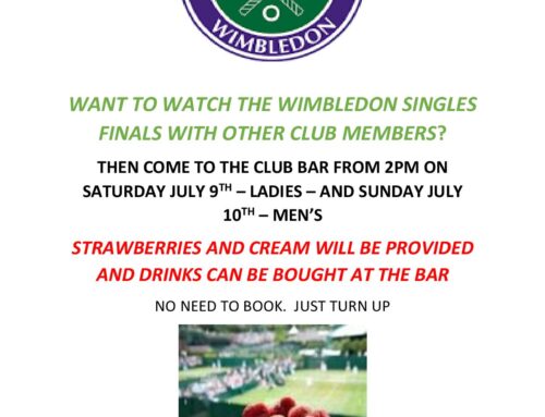 Watch Wimbledon finals in the Club bar